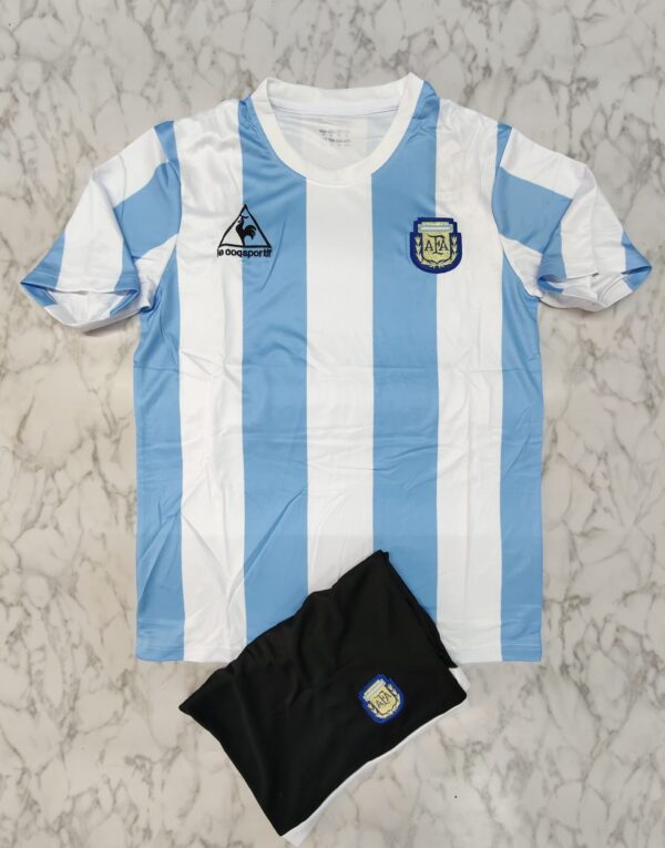 Argentina Retro Home Kit 1986 World Cup (Half Sleeves) - Image 3