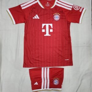 Bayern Munich Home 2026 Set Version Jersey with matching shorts in classic red design.