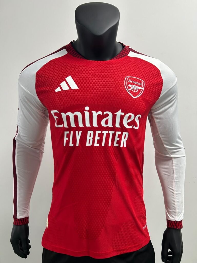 Arsenal Home Kit 2026 Full Sleeve Player Version Football Jersey – Red and White Gunners Shirt